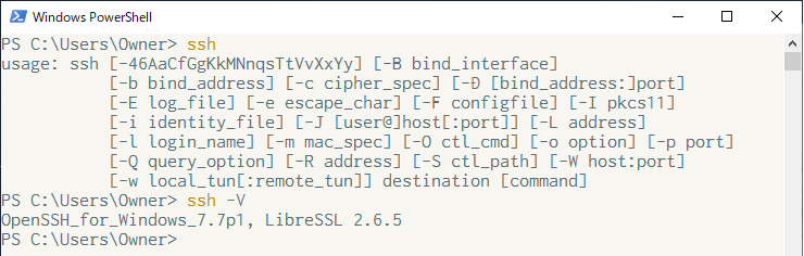 PowerShellでSSHコマンドが使える